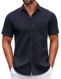 COOFANDY Men's Casual Shirt Short Sleeve Button