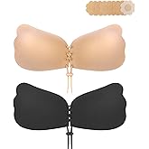Super Sticky Strapless Bra Adhesive Push Up Bras Invisible Reusable Lift Up Bra 2 Pairs