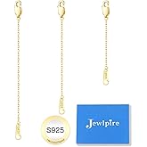 Jewlpire 14k Gold Plated Necklace Extender for Women, Cable Chain Extenders for Necklaces, Jewelry Extenders for Necklaces Bracelets Anklets 3 Piece (2", 3", 4")