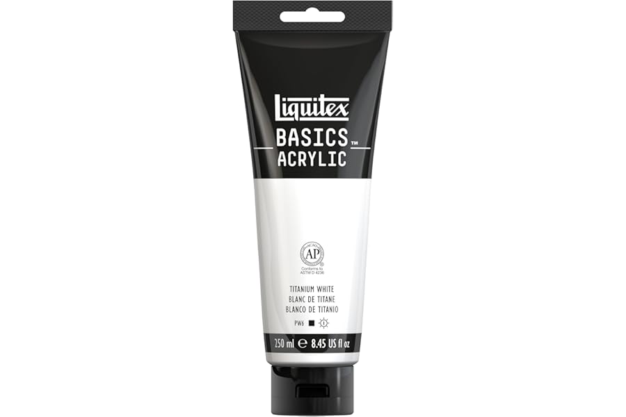 Liquitex BASICS Acrylic Paint, 250ml (8.5-oz) Tube, Titanium White