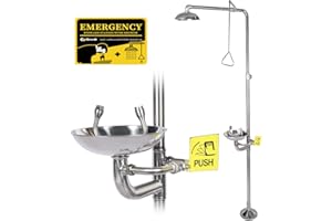CGOLDENWALL Emergency Shower Eyewash Station Combination Eye Wash Station with Shower Safety Shower Eye&Face Washing Unit, NP