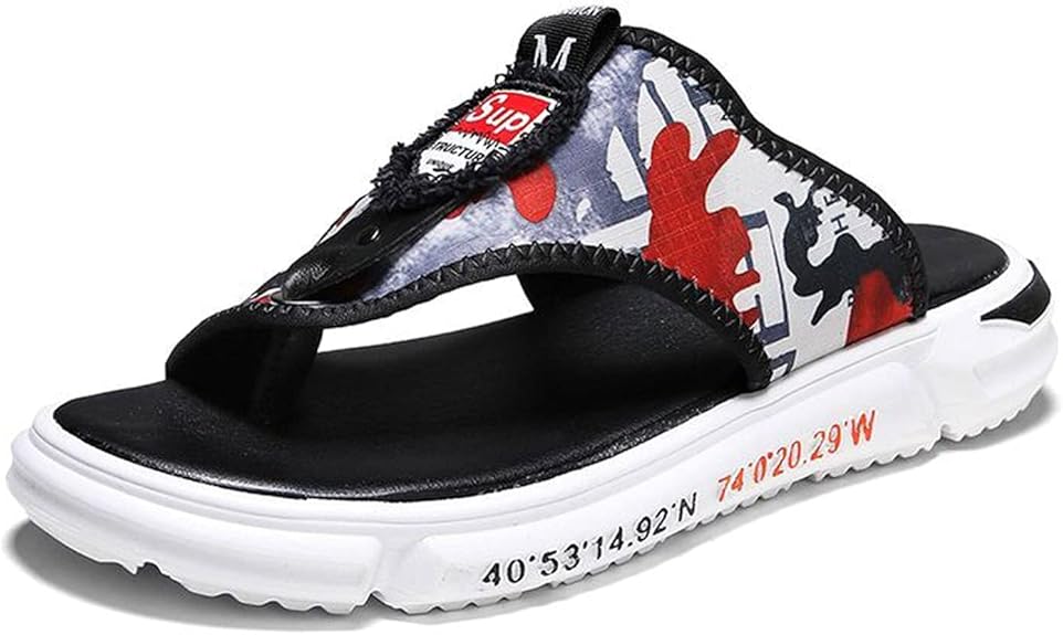 Amazon.com | Men's Flip Flops Flat Sole Correction Sandals for Leisure Orthopedic Beach Shoes 