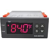 Inkbird Dual Stage DV 12V Digital Temperature Controller Fahrenheit Thermostat Heating and Cooling for Homebrewing Brew Fermenter Fridge Incubator Greenhouse
