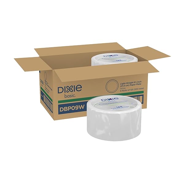 DIXIE BASIC PAPER PLATES, WHITE