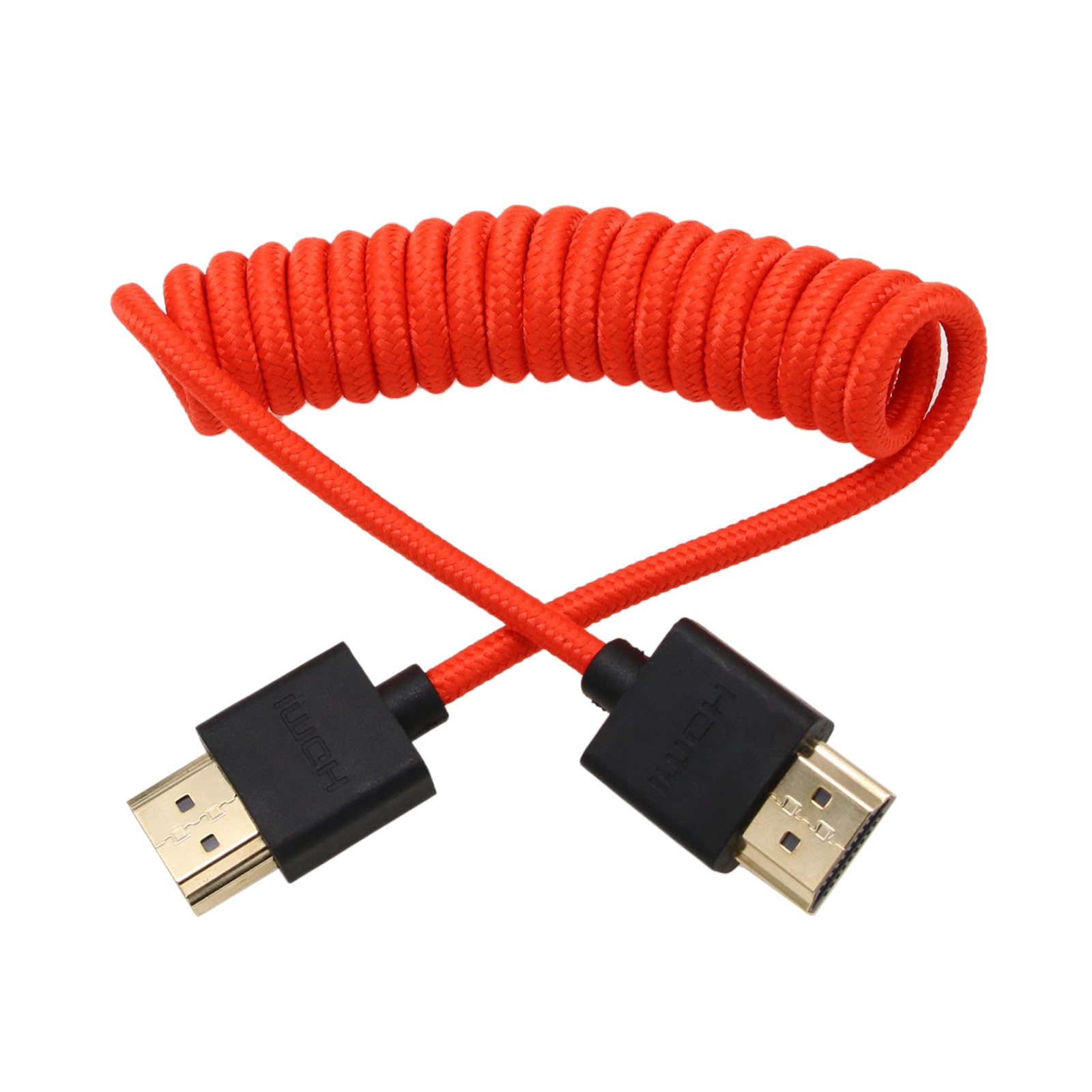 HangTon HDMI 4K 8K Cable Braided Coiled for SmallHD Blackmagic Monitor Panasonic S1H Sony A7m4 FX9 Canon C70 Nikon Z9 Camera Type A HDMI 2.1
