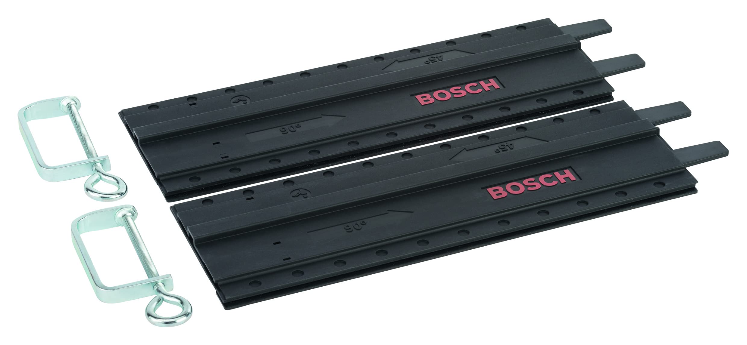 Bosch 2X Plastic Guide Rail with G-Clamps (2X 350 mm, Accessories for Circular Saws)