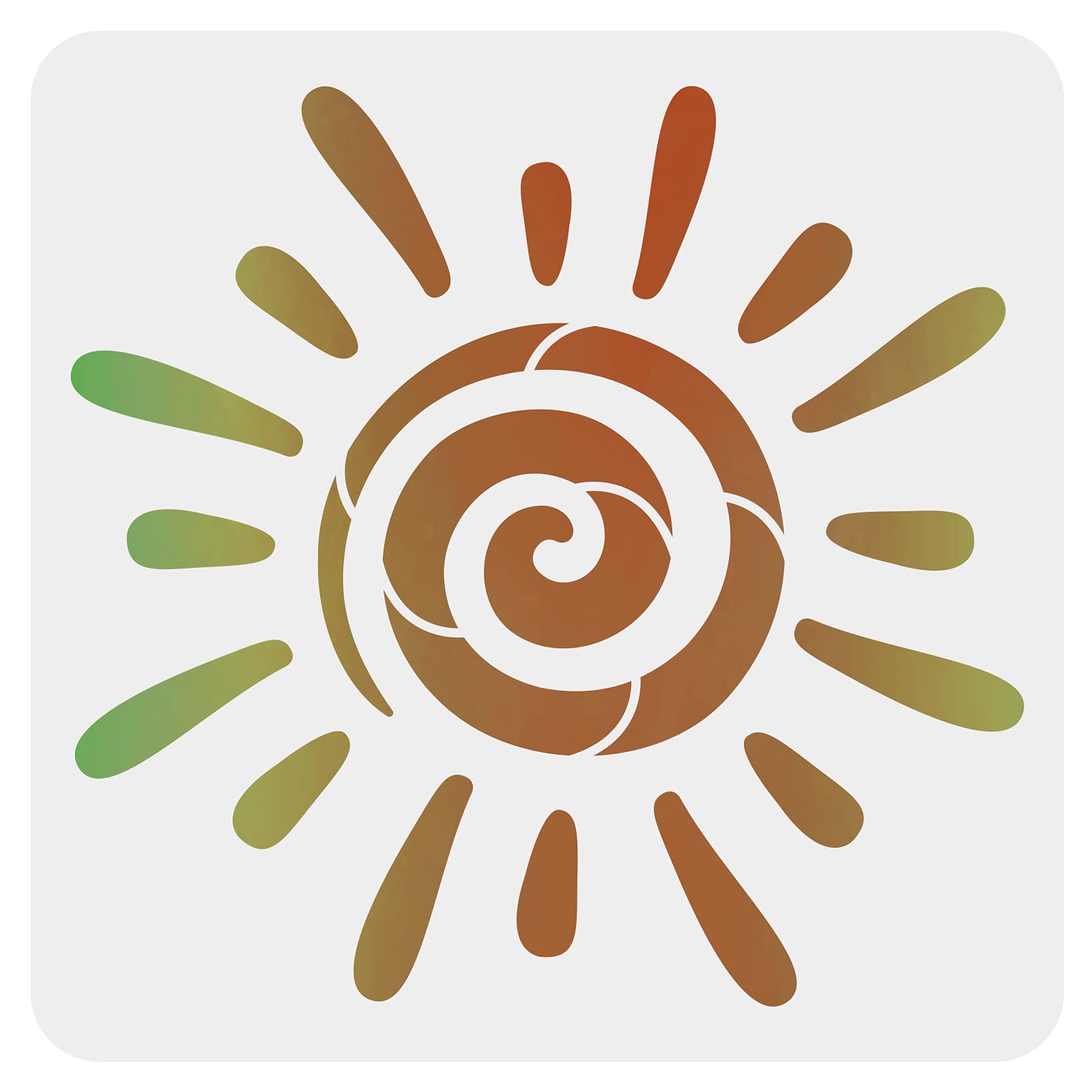 FINGERINSPIRE Sun Stencil Template - 30x30cm DIY Art and Craft Stencil for Painting on Wood (White, Square)