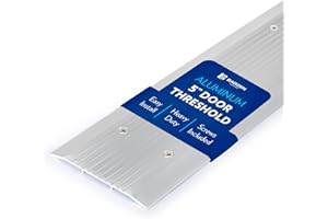 BARZEN Door Threshold - Premium Low-Profile Corrugated Aluminum Door Saddle Flat Transition Door Saddle 5" Wide x 48" Long