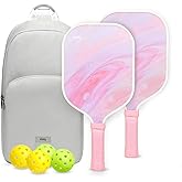 Dinkly Pickleball Paddles Set of 2/4- USAPA Approved Graphite/Fiberglass Pickleball Racket, 2 Pickleball Rackets, 4 Balls and 1 Portable Carry Bag, Aesthetic Pickle Ball Set for Men Women Beginners