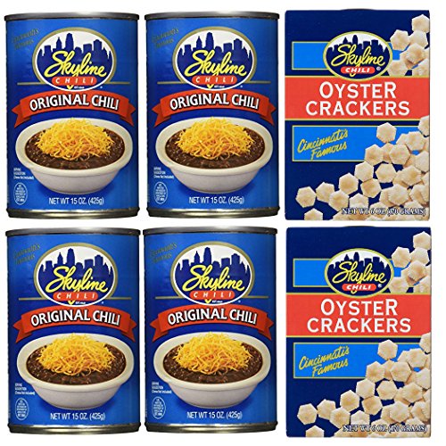 Skyline Chili Bundle (4) Cans of Original Chili 15 Ounce and (2) Boxes