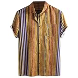 Mens top Men's Colorful Stripe Shirts Summer Short