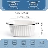 NUTRIUPS 13 Oz Ceramic Baking Dishes Set of 4 Square with Handles Ribbed Design view 2