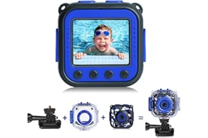 PROGRACE Kids Waterproof Camera for Kids Action Video Digital Camera 1080 HD Toy Camera for Boys Birthday Christmas New Year 