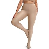 Vertvie Plus Size Fleece Lined Tights for Women Thermal Pantyhose Winter Warm Thick Tights High Waisted Opaque Leggings