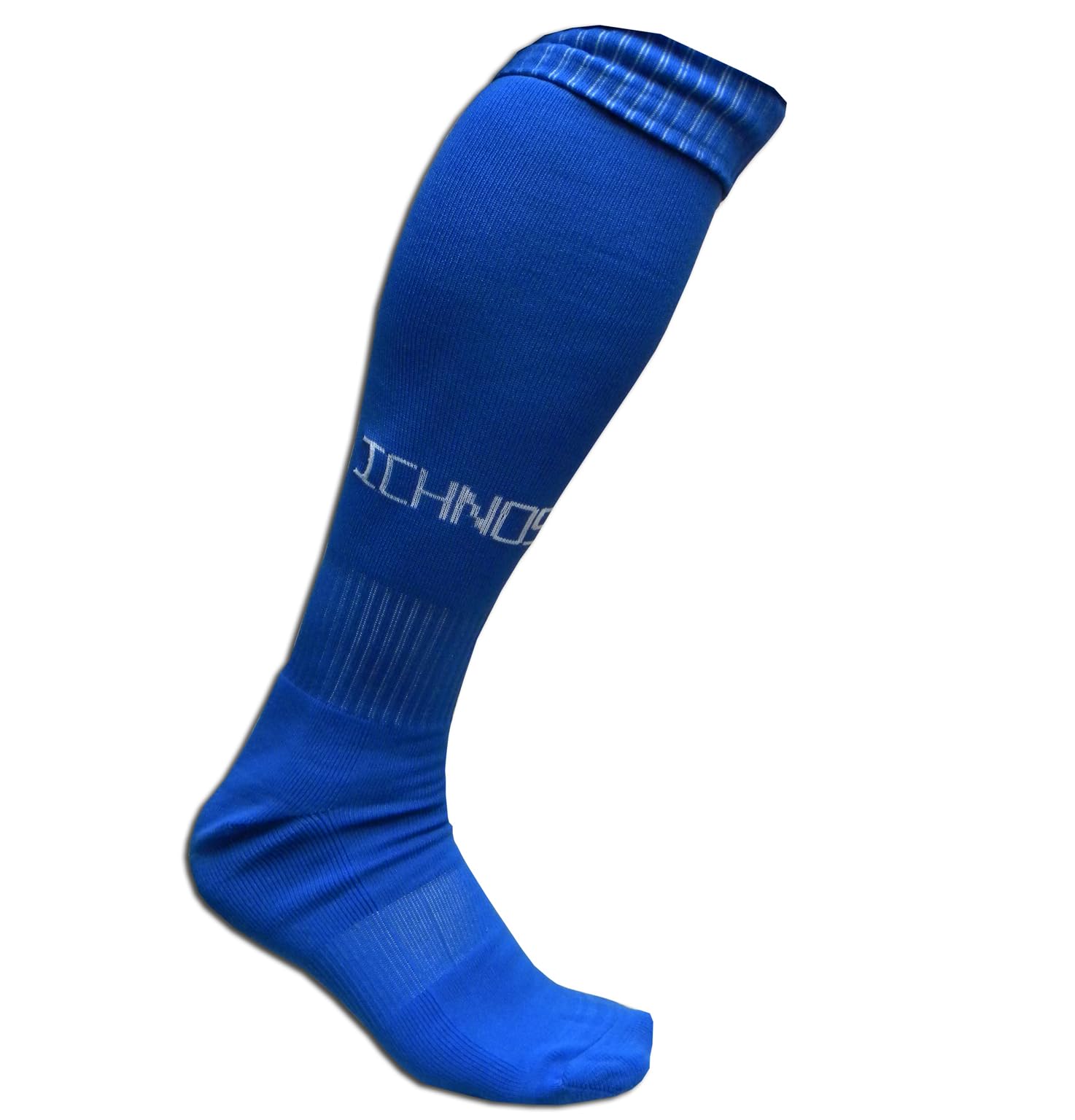 ICHNOS Knee High Football Socks – Perfect for Soccer, Rugby, and Hockey – Size L (UK 7-11 / EU 41-44) (Royal Blue)