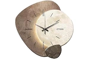 Moon Clock – Silent Non-Ticking Wall Clock with Remote & Adjustable Night Light, Battery or USB Powered for Bedroom & Living 