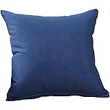 Pure Navy blue Pillows Case Square Decorative Throw Pillows Case Cushion Covers Suitable For Home Living Room Bedroom Layout Car Interior Design Office Layout,18x18Inch,45cmx45cm,Pack of 1