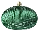 Chicastic Rhinestone Crystal Minaudiere Hard Mini Wedding Cocktail Evening Clutch Bag (Emerald Green)