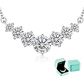 Moissanite Necklace for Women, 2.8–4.5 Carat Lab Created Diamond Pendant, Anniversary or Wedding Necklace for Wife, Elegant Sterling Silver Gift for Her, Birthday or Christmas Jewelry