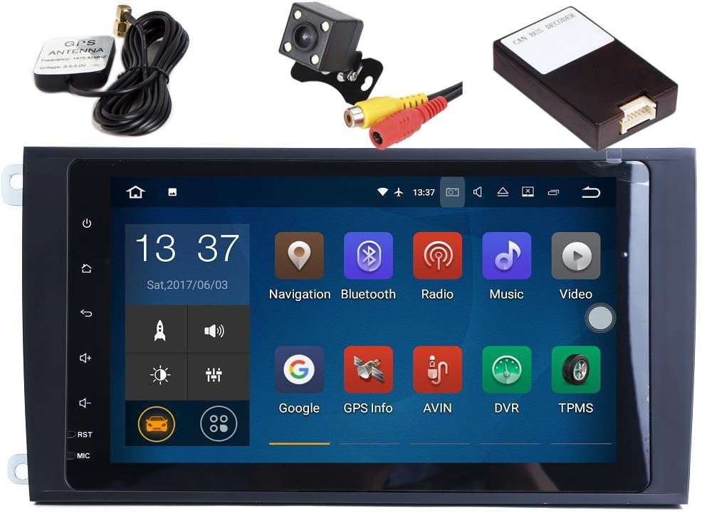 TOOPAI Android 7.1 Car Stereo Head Unit for Porsche Cayenne 2003 2004 2005 2006 2007 2008 2009 2010, with GPS Navigation, and Multimedia System