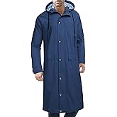 COOFANDY Men's Rain Jacket with Hood Waterproof Lightweight Active Long Raincoat
