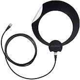 ClearStream Eclipse TV Antenna, 35+ Mile Range, Multi-Directional, Grips to Walls and Windows, 12 ft. Coaxial Cable, Black or