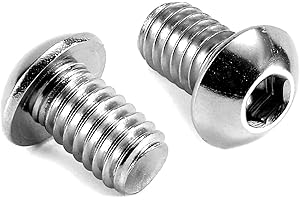 1/4-20 x 1/2" Button Head Socket Cap Bolts Screws, 20Pcs 304 Stainless Steel 18-8, Allen Hex Drive, Bright Finish by SG TZH(with Hex Spanner)