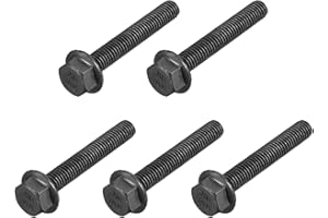 METALLIXITY Flanged Hex Head Bolts (M8x50mm) 5pcs, Hexagon Serrated Flange Bolt Fully Thread Screw - for House Construction H
