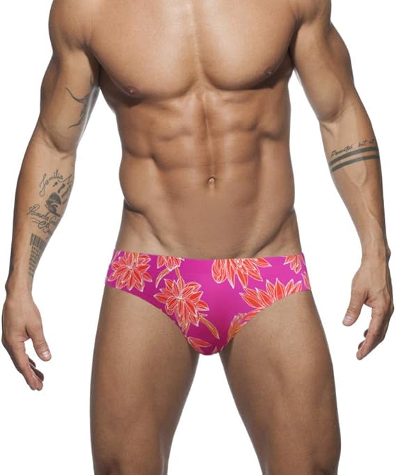 Amazon Sat Night Jp メンズ ビキニブリーフ型 スイムウェア 男性 水着 個性的 セクシー 花 Flower 沖縄風 海 フィット ローライズ 2色 水着 通販