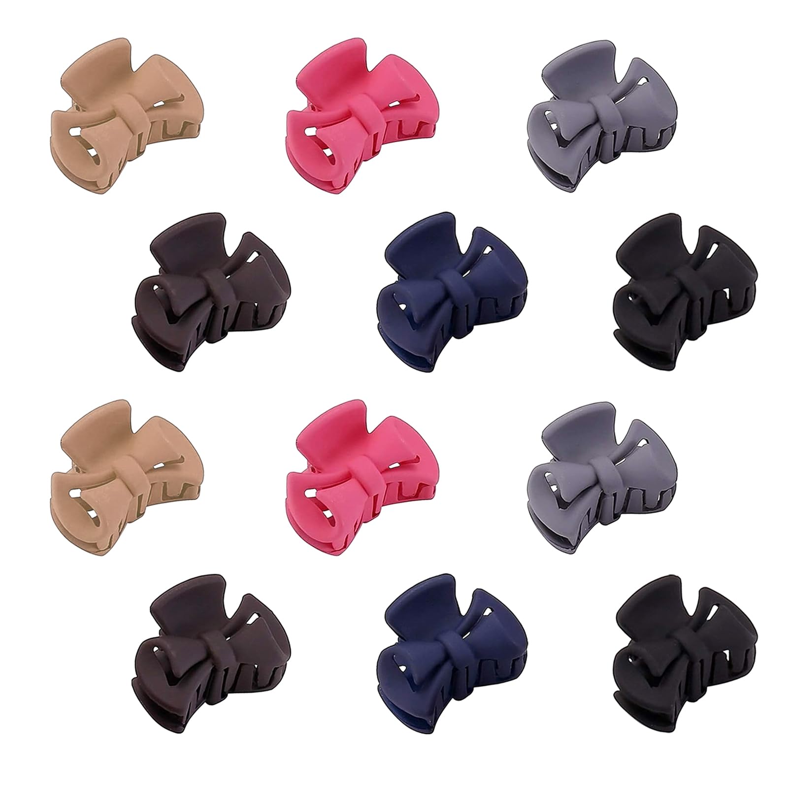 UZSUZZ 12PCS Small Hair Clips Claws Hair Clips Tiny Colorful Hair Pins Non Slip Hair Jaw Clamps Hair Styling Accessories Mini Styling Grips Hair Barrettes Ornaments Decorations for Girls and Women