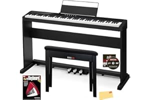 Casio CDP-S160 88-Key Compact Digital Piano - Black Bundle with CS-470P Stand, Triple Pedal System, Bench, Instructional Book, Online Lessons, Instructional DVD, and Austin Bazaar Polishing Cloth