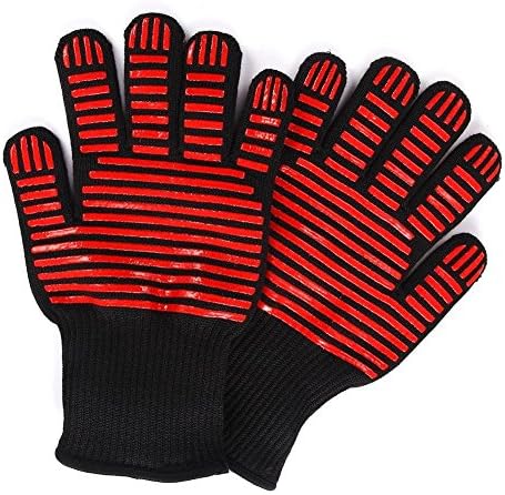 [1 Pair] Sadun BBQ Gloves Grill Gloves Barbecue Gloves, 932°F Extreme Oven Mitts Heat Resistant Silicone Gloves for Cooking Barbecue BBQ Smoker Grilling and Kitchen