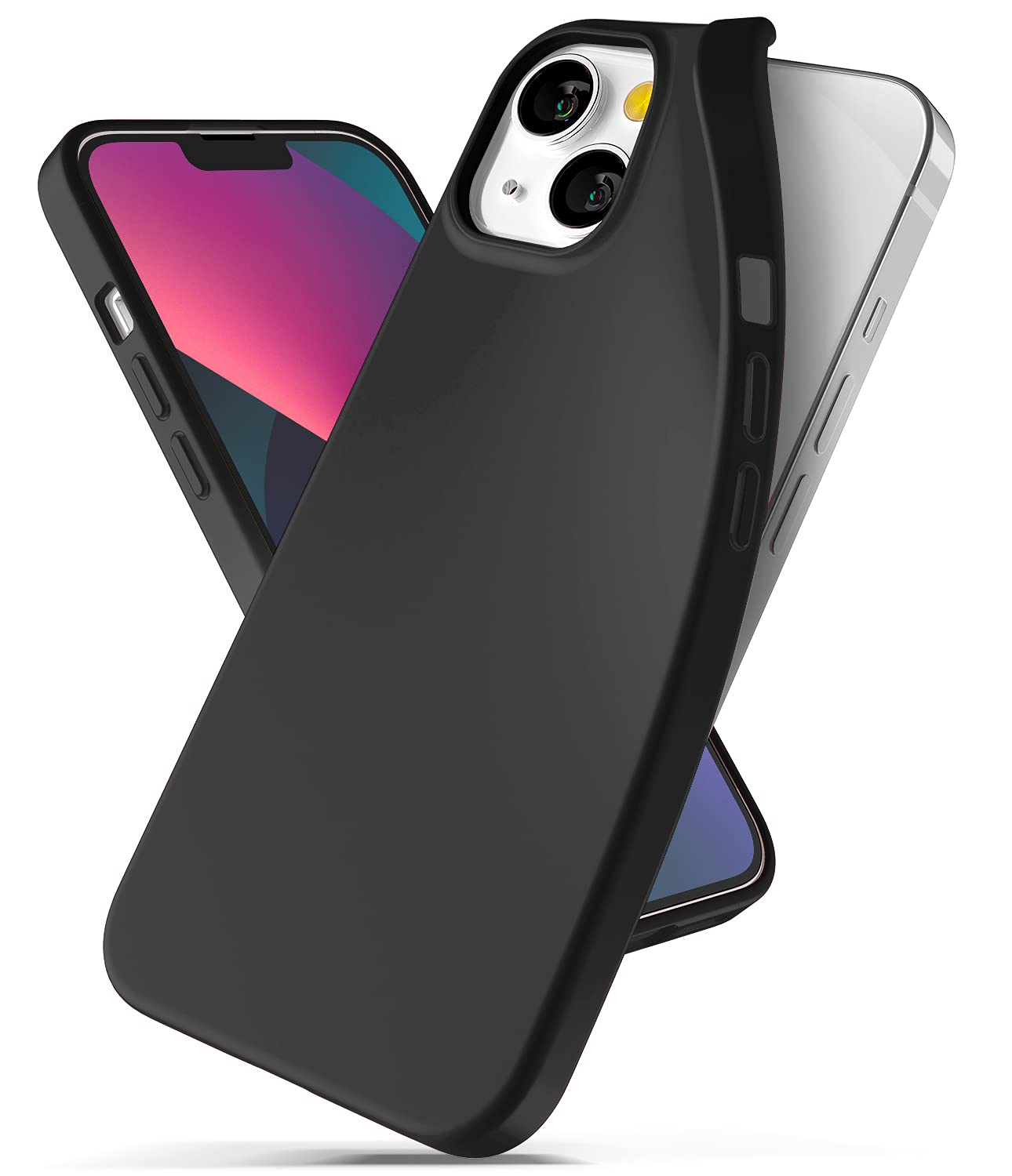 GOOSPERY Soft Feeling Jelly Compatible with iPhone 13 Mini Case, Silky Texture Rich & Vivid Colors Flexible TPU Protective Phone Cover (Black)