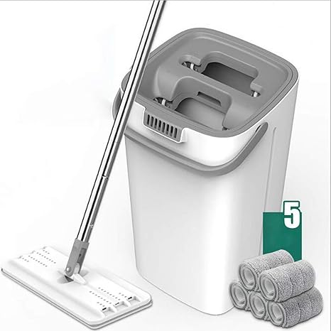 ZHONGYI666 Wischsystem Mop Wischmop Eimer Mit 2 Kammer System Leicht Zu