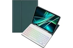 Colorful Backlit Keyboard Case for Galaxy Tab A9+ 11" Case with Magnetic Detachable Bluetooth RGB Backlight Keyboard Cute Can