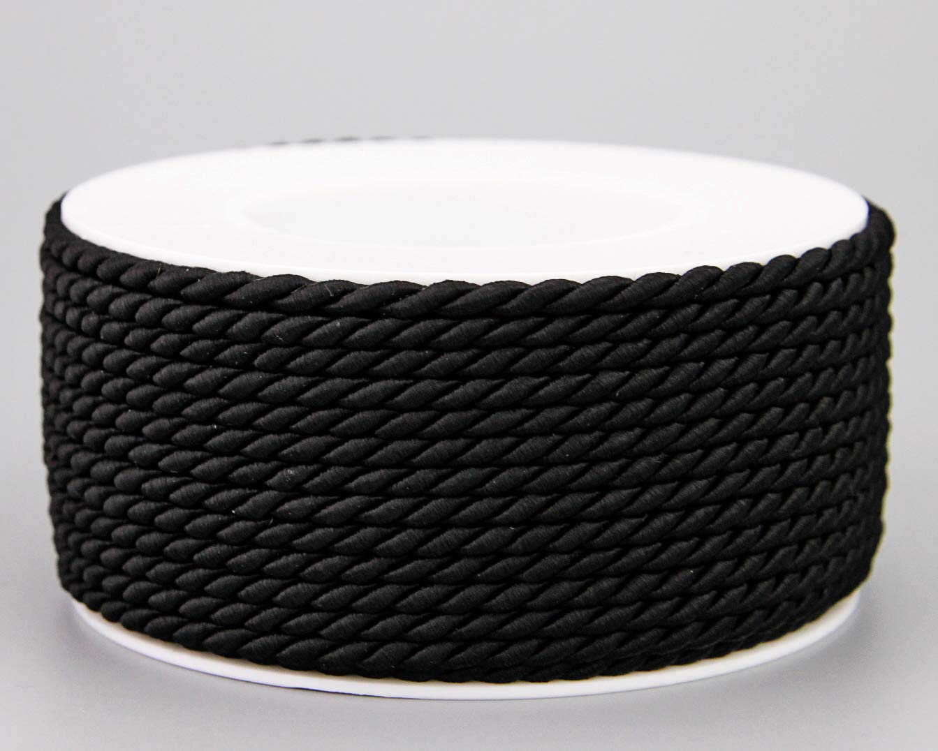 25 m x 4 mm Cord Black Roll Decorative Twist Cord with Shiny Cord Twisted Cord without Wire for Decorating Crafts Sewing Decorative Cord
