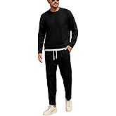 congluoki Men Tracksuit 2 Piece Long Sleeve Pullover Outfits Casual Sweatshirt & Jogging Sport Suit Sets with Pockets