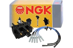 NEWPARTS NGK Blue Spark Plug Wires & DIS Ignition Coil Kit For Jeep Wrangler 2007-2011