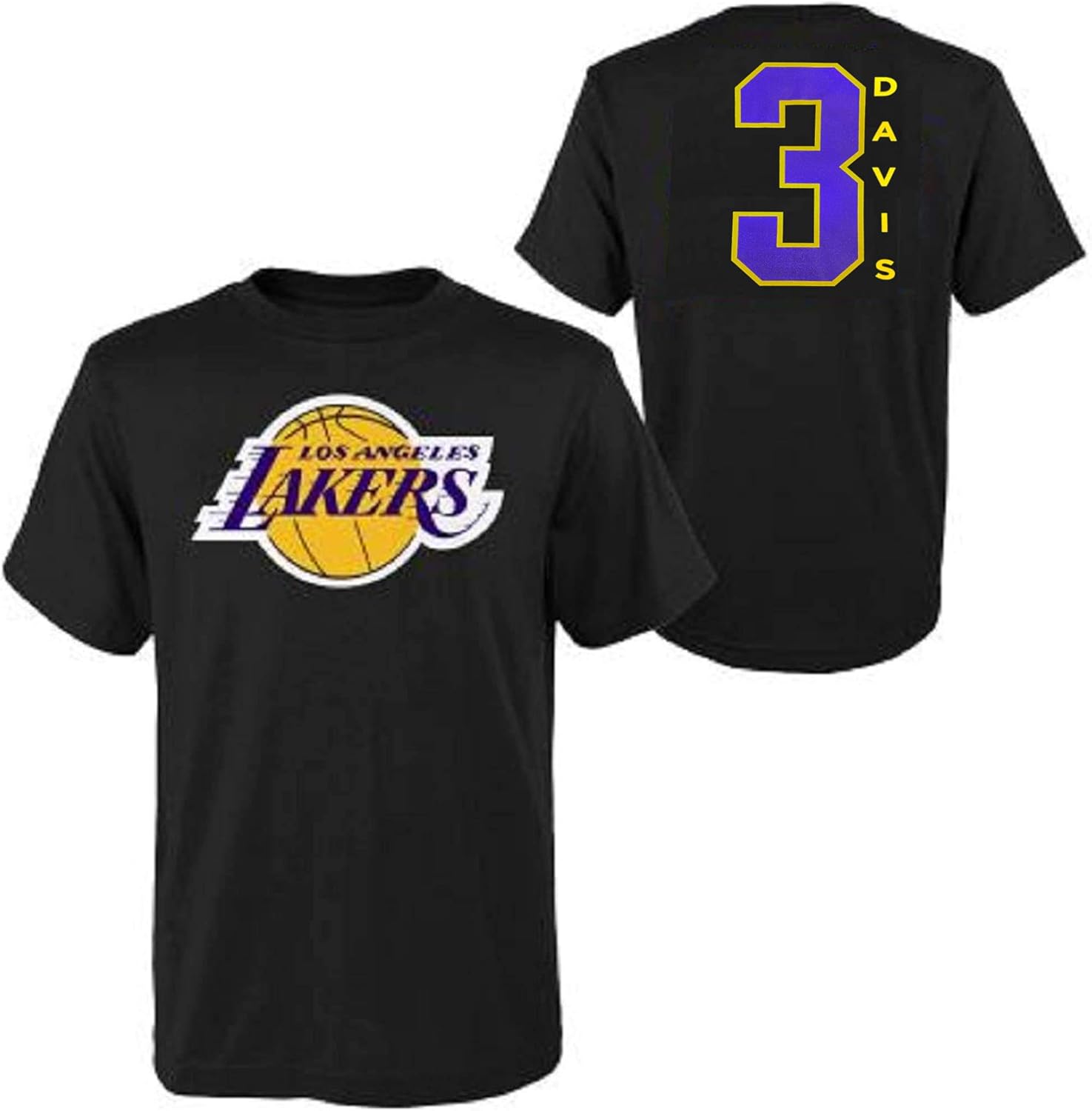Amazon Com Outerstuff Anthony Davis Los Angeles Lakers Nba Boys Youth 8 20 Black Performance Name Number T Shirt Clothing