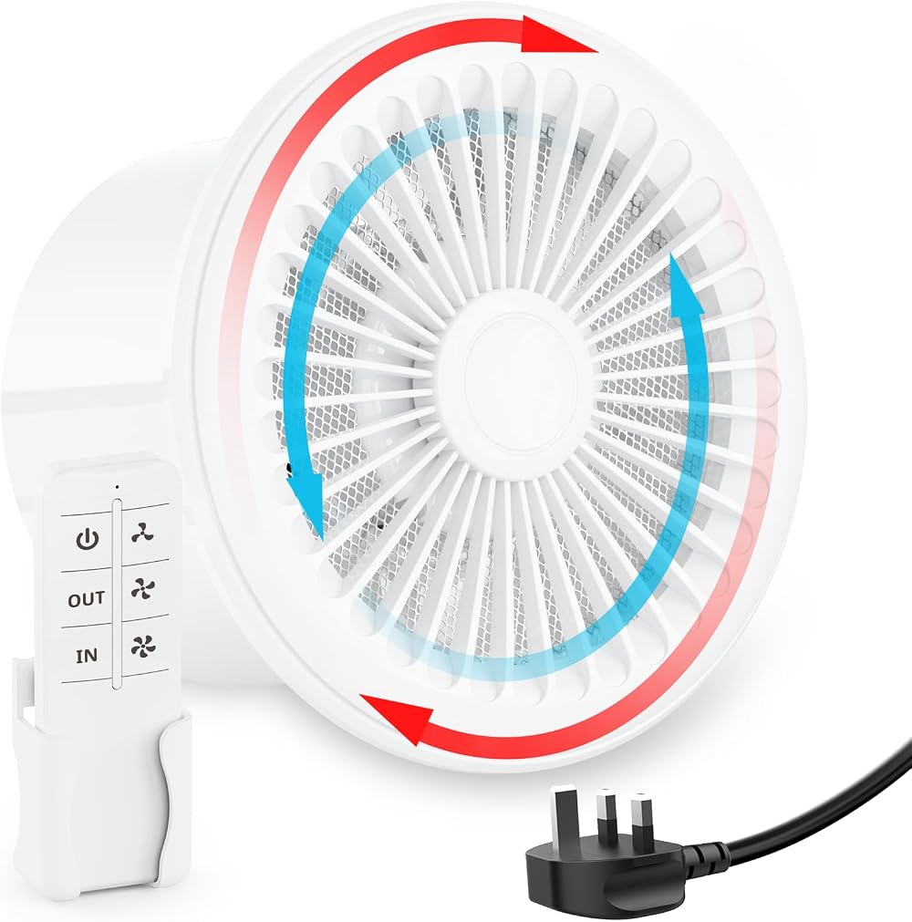HG Power 150mm Reversible Extractor Fan with Remote Control White