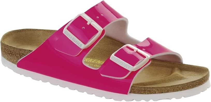 Amazon.com | Birkenstock Women's Arizona Sandal Neon Pink Birko-Flor Size 40 N EU | Sandals