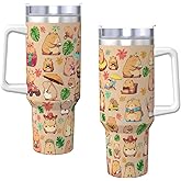 Huhycepg Capybara Gifts Tumbler 40 Oz Stainless Steel Vacuum With Lid & Straw, Insulated Trunk Mug, Funny Gifts For Capybara Lover Women Men