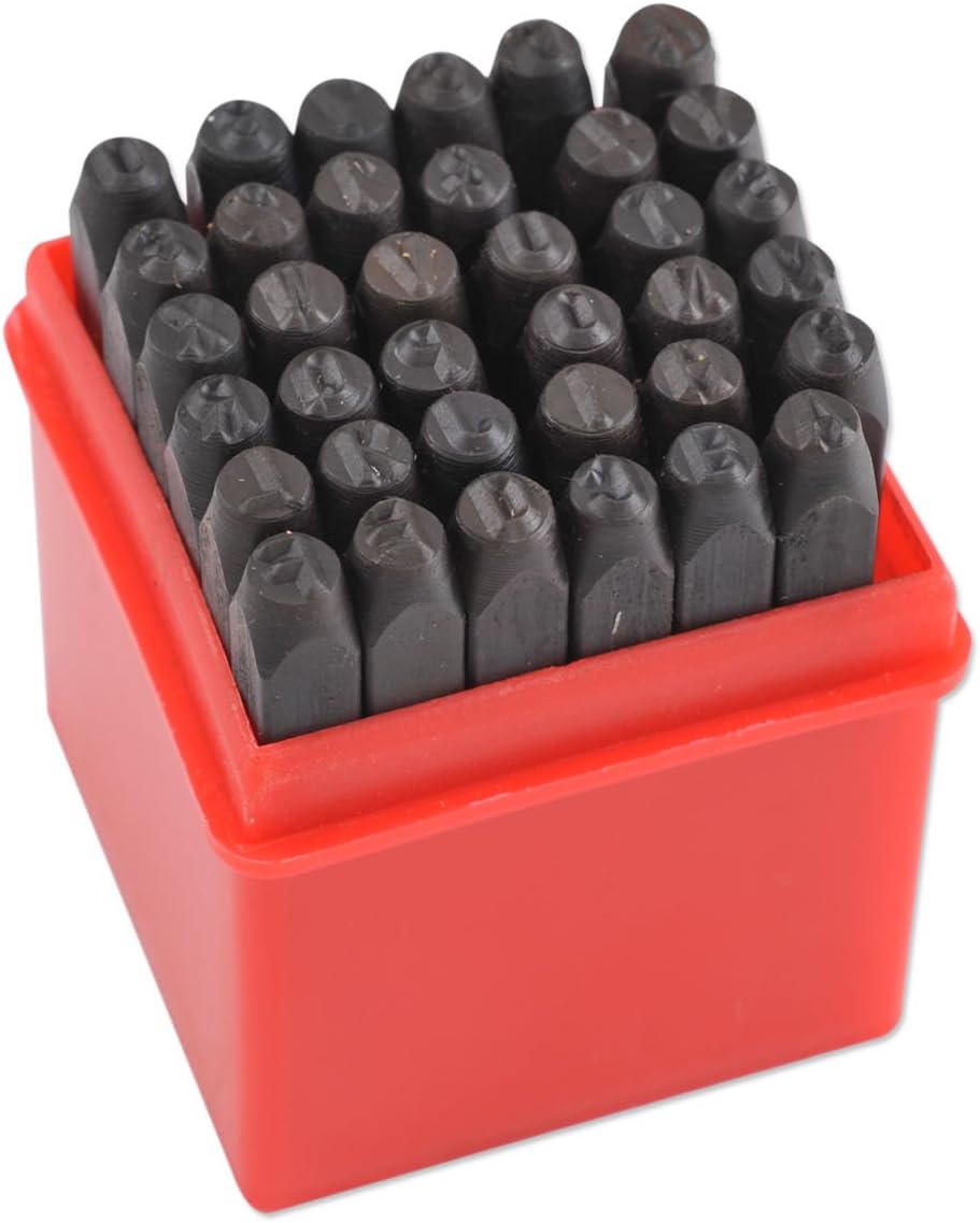 Leather Tools & Treatments 36pc Steel Punch Alphabet | 5/32" Letter Number Stamp Tool Metal Leather Craft