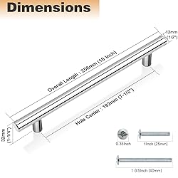 Probrico 5 Pack Polished Chrome Cabinet Handles