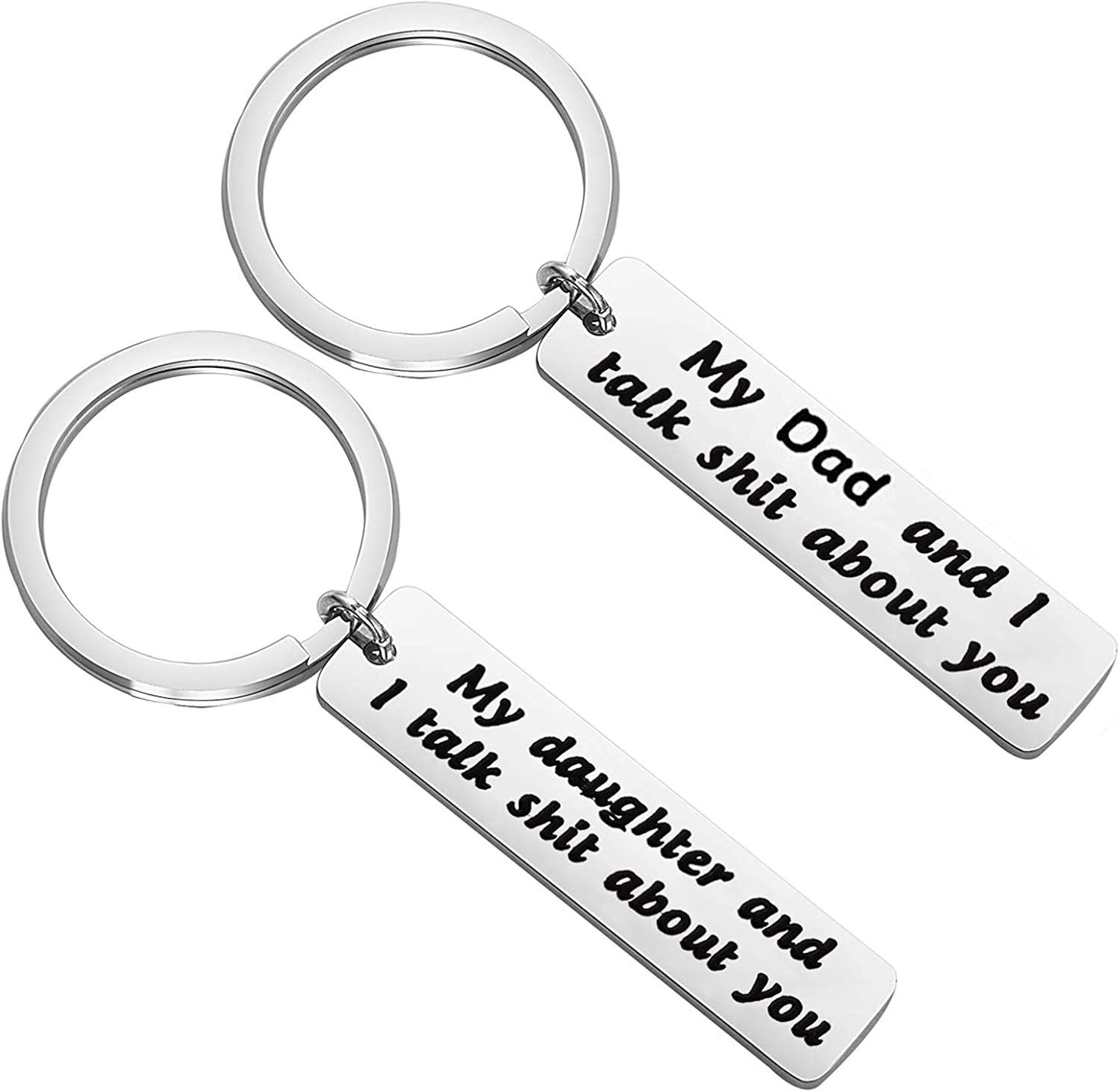 mom dad daughter keychain