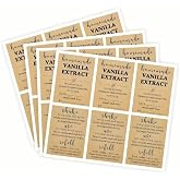 30 Pack Kraft Paper Homemade Vanilla Labels, 1.5&times;2 Inch Square, for Madagascar Vanilla Beans &amp; Vodka Extract, Ideal for DIY Vanilla Bottles, Jars &amp; Kitchen Pantry Storage (30)