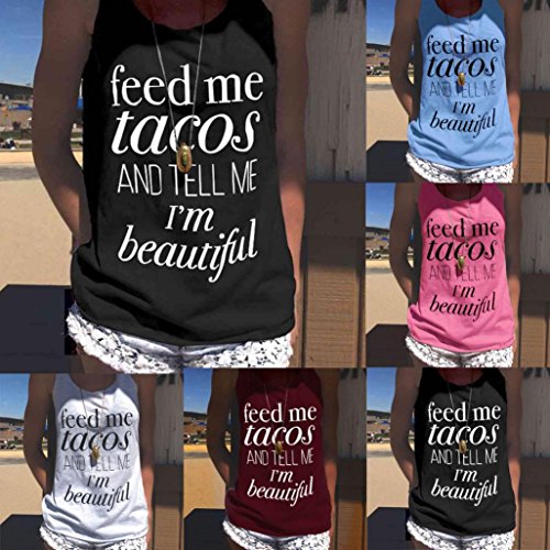 iLHÂ® Clearance Sleeveless Shirt,Fashion Women Vest Tops American Flag Print Sleeveless Tank Crop Tops Vest Blouse by ZYooh (L, Wine Red)