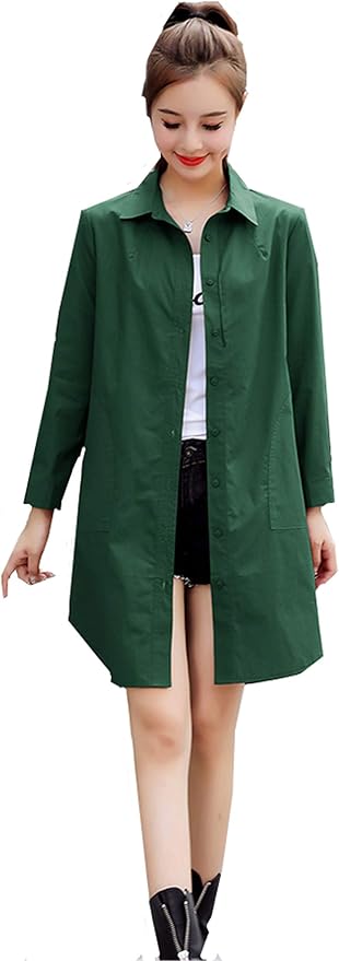 Amazon Co Jp Waroom Jp レディース トレンチコート 春 夏 秋 ノーカラーコート ロング丈 ゆったり ジャケット アウター スプリングコート 春コート 薄手 カジュアル フォーマル ビジネス レジャー 服 ファッション小物