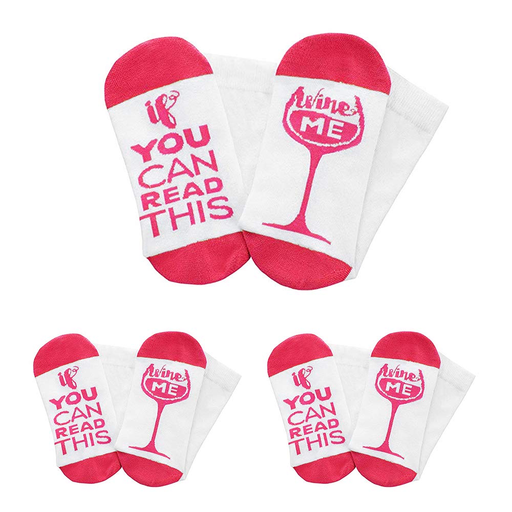 MAIKANONG Crew Socks Cotton Novelty Knitted Socks for Women Men Unisex 1-3 Pack Word Socks