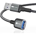 ITD ITANDA 3FT USB Extension Cable USB 3.0 Extension Cord Type A Male to Female 5Gbps Data Transfer for Keyboard, Mouse, PlayStation, Xbox, Flash Drive, Printer, Camera and More, Grey